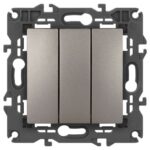 Выключатель 3-кл. Elegance 14-1107-16 250В 10АХ титан Эра Б0065799