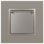Розетка Elegance 14-2103-16 16А 250В 2P+E Schuko защ. шторки с крышкой титан Эра Б0065811 — изображение 2