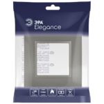 Рамка 1-м Elegance 14-5011-16 Classic для розеток и выключателей титан Эра Б0065823 — изображение 4