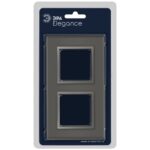 Рамка 2-м Elegance 14-5102-16 для розеток и выключателей стекло титан Эра Б0065835 — изображение 2