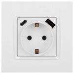 Розетка Elegance 14-4108-01М 16A 250В 2P+E защ. шторки с USB type-A+C 3А 5В матов. бел. Эра Б0067710 — изображение 6