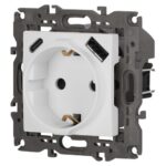 Розетка Elegance 14-4108-01М 16A 250В 2P+E защ. шторки с USB type-A+C 3А 5В матов. бел. Эра Б0067710 — изображение 4