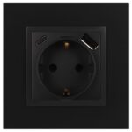 Розетка Elegance 14-4108-05 16A 250В 2P+E защ. шторки с USB type-A+C 3А 5В антрацит Эра Б0067724 — изображение 6