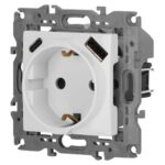 Розетка Elegance 14-4108-01 16A 250В 2P+E защ. шторки с USB type-A+C 3А 5В белый Эра Б0067736 — изображение 4
