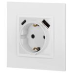 Розетка Elegance 14-4108-01 16A 250В 2P+E защ. шторки с USB type-A+C 3А 5В белый Эра Б0067736 — изображение 2