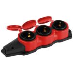 Колодка 3-м с заземл. 16A IP44 KX-3e-RED-IP44 каучук. красн. Эра Б0068393 — изображение 3