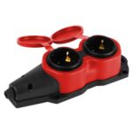 Колодка 2-м с заземл. 16A IP44 KX-2e-RED-IP44 каучук. красн. Эра Б0068443 — изображение 3