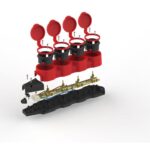 Колодка 4-м с заземл. 16A IP44 KX-4e-RED-IP44 каучук. красн. Эра Б0068456 — изображение 6