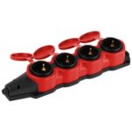Колодка 4-м с заземл. 16A IP44 KX-4e-RED-IP44 каучук. красн. Эра Б0068456 — изображение 3