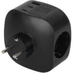 Разветвитель 3-м SP-3e-3USBAC-B + 3 USB A+C с заземл. со шторками 16А черн. Эра Б0069082 — изображение 9