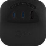 Разветвитель 4-м SP-4-3USBAC-B + 3 USB A+C со шторками 10А черн. Эра Б0069084 — изображение 2