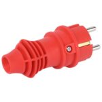 Вилка прямая VX13-R-IP44 16А IP44 с заземл. каучук красн. Эра Б0069322 — изображение 2