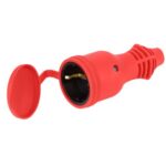 Розетка RX11-R-IP44 прямая с заземл. каучук красн. ЭРА Б0069326