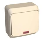 Выключатель 1-кл. ОП Этюд 10А IP20 с подсветкой крем. SE BA10-005K — изображение 3
