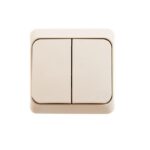 Выключатель 2-кл. ОП Этюд 10А IP20 с подсветкой крем. SE BA10-006K — изображение 2