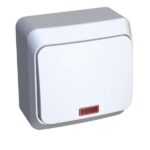 Переключатель проходной 1-кл. ОП Этюд 10А IP20 с подсветкой бел. SE BA10-007B — изображение 2