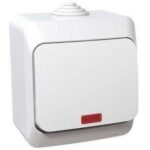 Выключатель 1-кл. ОП Этюд 10А IP44 10AX с подсветкой бел. SE BA10-045B — изображение 2