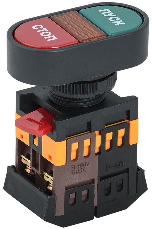 BBD11-APBB-K51_1.jpeg Кнопка APВВ-22N "Пуск-Стоп" d22мм 1НО+1НЗ 240В неон GENERICA BBD11-APBB-K51 — изображение 1