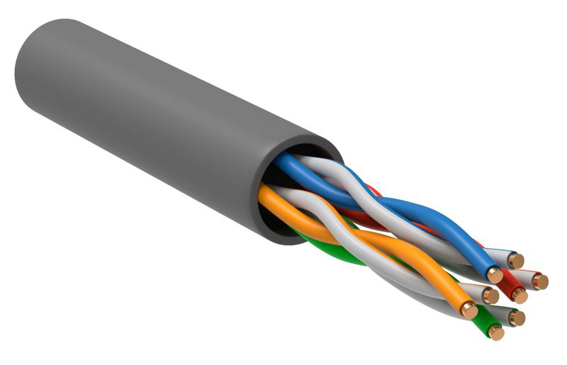 BC1-C5E04-111-305-G_1.jpeg Кабель витая пара U/UTP кат.5E 4х2х24AWG solid CU PVC сер. (м) GENERICA BC1-C5E04-111-305-G — изображение 1