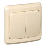 Выключатель 2-кл. СП Этюд 10А IP20 крем. SE BC10-002K