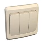 Выключатель 3-кл. СП Этюд 10А IP20 крем. SE BC10-003K — изображение 3