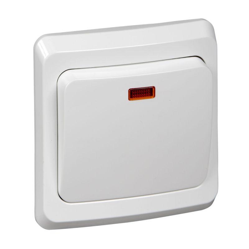 BC10-005B_2.jpeg Выключатель 1-кл. СП Этюд 10А IP20 с подсветкой бел. SE BC10-005B — изображение 1