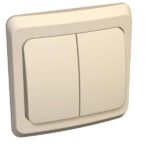 Выключатель 2-кл. СП Этюд 10А IP20 с подсветкой крем. SE BC10-006K — изображение 3