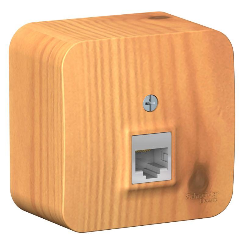 BLNIA045005_1.jpeg Розетка компьютерная 1-м ОП Blanca RJ45 кат.5E с изолир. пластиной ясень SE BLNIA045005 — изображение 1