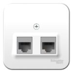 Розетка компьютерная 2-м ОП Blanca RJ45 кат.5E с изолир. пластиной бел. SE BLNIA045451 — изображение 2