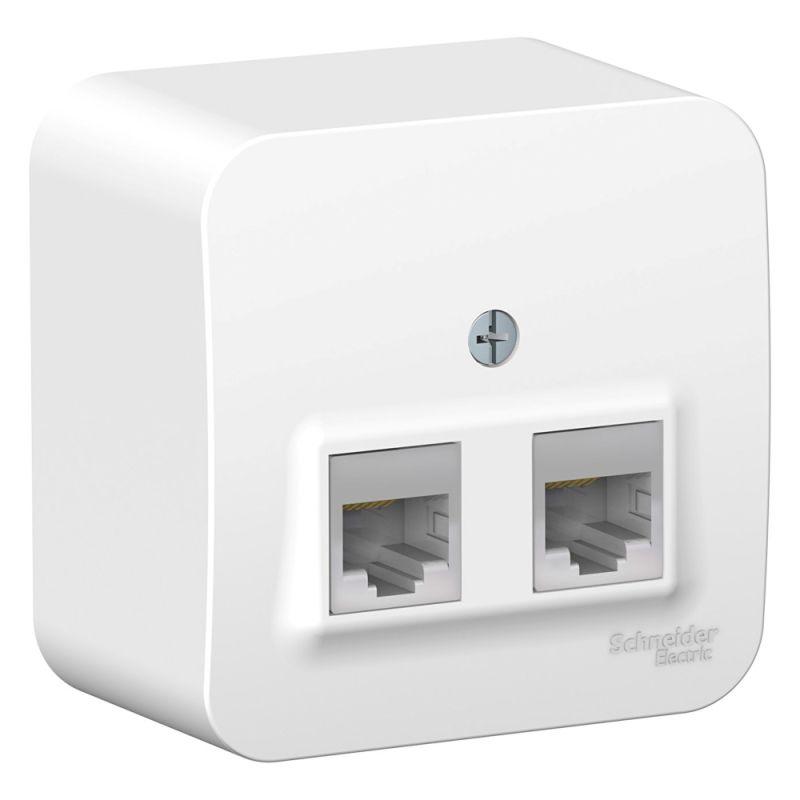 BLNIA045451_2.jpeg Розетка компьютерная 2-м ОП Blanca RJ45 кат.5E с изолир. пластиной бел. SE BLNIA045451 — изображение 1