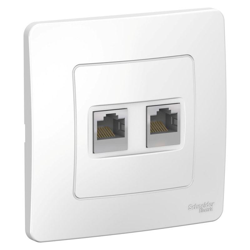 BLNIS045451_1.jpeg Розетка компьютерная 2-м СП Blanca RJ45 кат.5E бел. SE BLNIS045451 — изображение 1