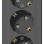 Розетка 3-м ОП Blanca 16А IP20 250В с заземл. защ. шторки с изолир. пластиной антрацит SE BLNRA011316 — изображение 2