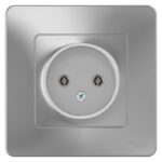Розетка 1-м СП Blanca 16А IP20 250В без заземл. без защ. шторок алюм. SE BLNRS000013 — изображение 2