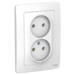 Розетка 2-м СП Blanca 16А IP20 250В без заземл. без защ. шторок бел. SE BLNRS000021