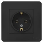 Розетка 1-м СП Blanca 16А IP20 250В с заземл. без защ. шторок антрацит SE BLNRS001016 — изображение 2