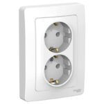 Розетка 2-м СП Blanca 16А IP20 250В с заземл. без защ. шторок бел. SE BLNRS001021
