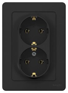 Розетка 2-м СП Blanca 16А IP20 250В с заземл. без защ. шторок антрацит SE BLNRS001026 — изображение 2