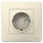 Розетка 1-м СП Blanca 16А IP20 250В с заземл. защ. шторки молоч. SE BLNRS001112 — изображение 2