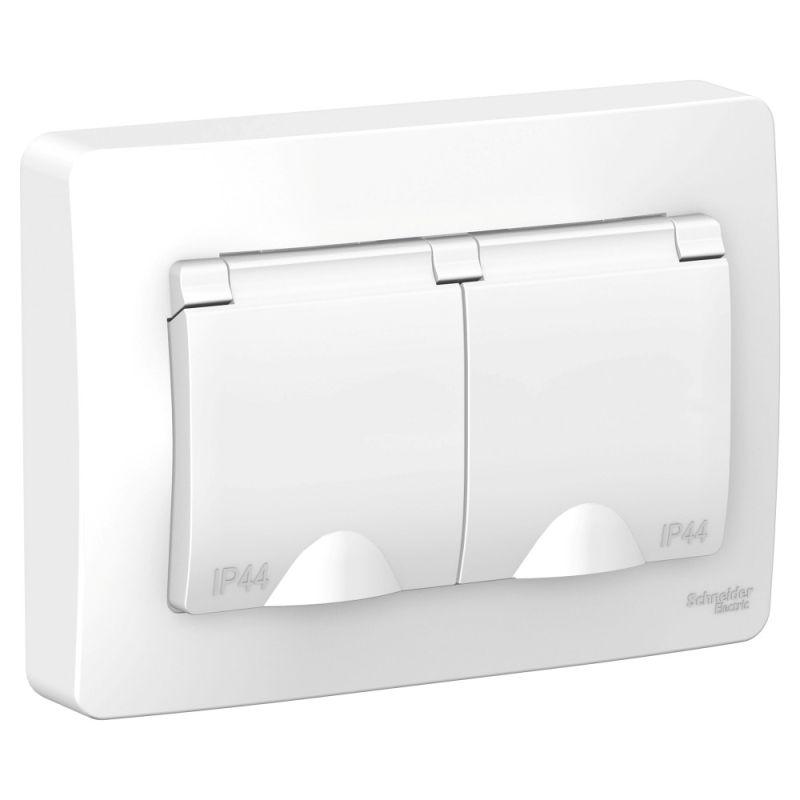 BLNRS441121_2.jpeg Розетка 2-м СП Blanca 16А IP44 250В с заземл. защ. шторки с крышкой бел. SE BLNRS441121 — изображение 1