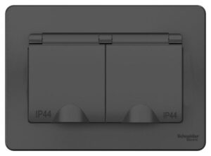 Розетка 2-м СП Blanca 16А IP44 250В с заземл. защ. шторки с крышкой антрацит SE BLNRS441126 — изображение 2