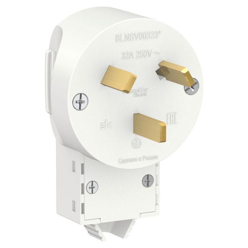 BLNSV003231_1.jpeg Вилка силовая СП Blanca 2P+E 32А 250В бел. SE BLNSV003231 — изображение 1