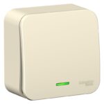 Выключатель 1-кл. ОП Blanca 10А IP20 (сх. 1) 250В с подсветкой с изолир. пластиной молочн. SE BLNVA101112 — изображение 2