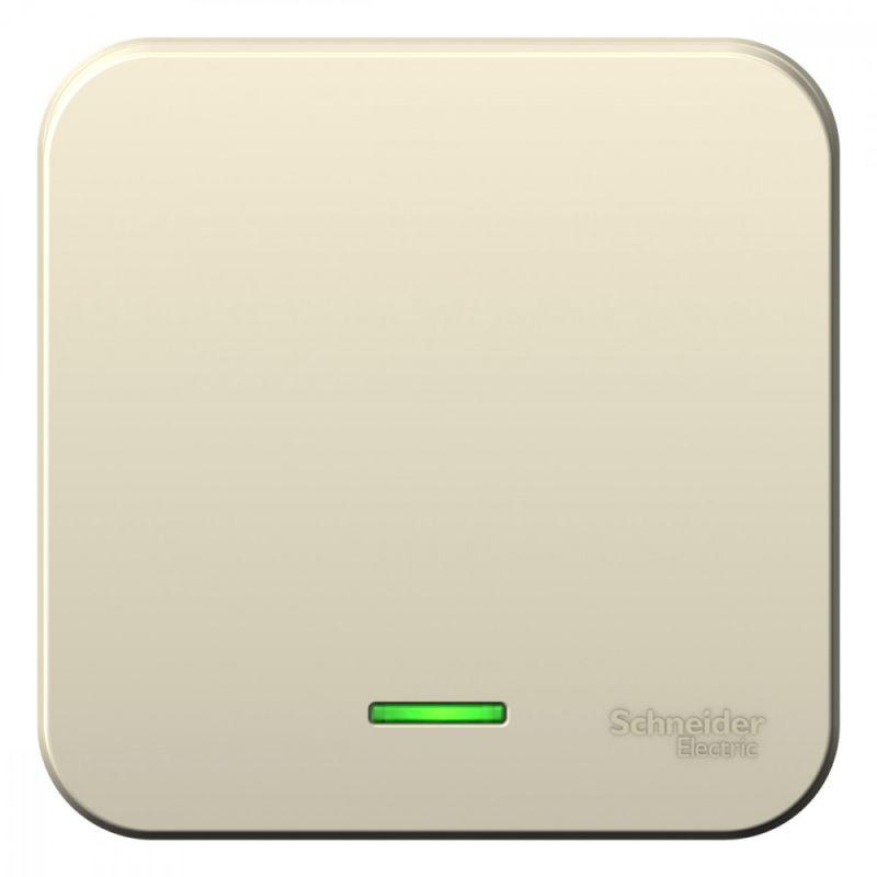BLNVA101112_2.jpeg Выключатель 1-кл. ОП Blanca 10А IP20 (сх. 1) 250В с подсветкой с изолир. пластиной молочн. SE BLNVA101112 — изображение 1