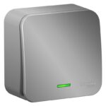 Выключатель 1-кл. ОП Blanca 10А IP20 (сх. 1) 250В с подсветкой с изолир. пластиной алюм. SE BLNVA101113 — изображение 2