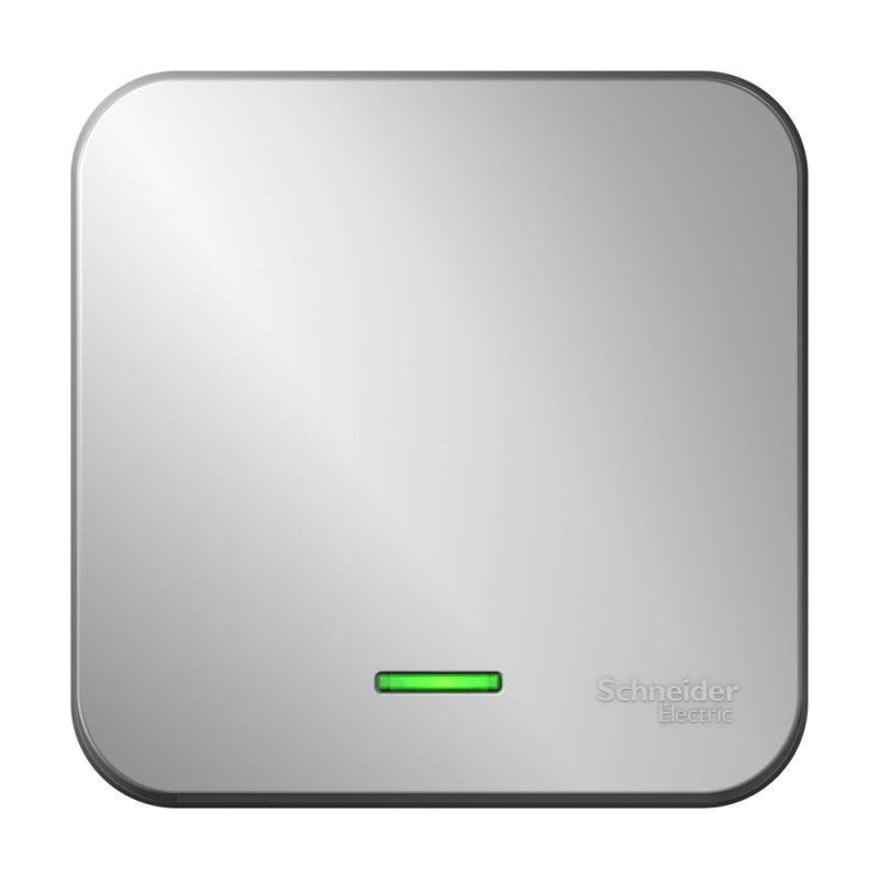 BLNVA101113_2.jpeg Выключатель 1-кл. ОП Blanca 10А IP20 (сх. 1) 250В с подсветкой с изолир. пластиной алюм. SE BLNVA101113 — изображение 1