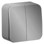 Выключатель 2-кл. ОП Blanca 10А IP20 (сх. 5) 250В с изолир. пластиной алюм. SE BLNVA105013 — изображение 2