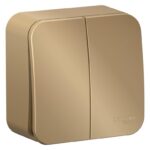 Выключатель 2-кл. ОП Blanca 10А IP20 (сх. 5) 250В с изолир. пластиной титан SE BLNVA105014 — изображение 2