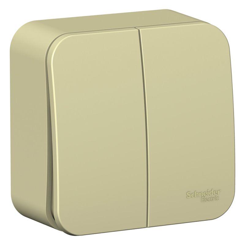 BLNVA105017_2.jpeg Выключатель 2-кл. ОП Blanca 10А IP20 (сх. 5) 250В с изолир. пластиной беж. SE BLNVA105017 — изображение 1
