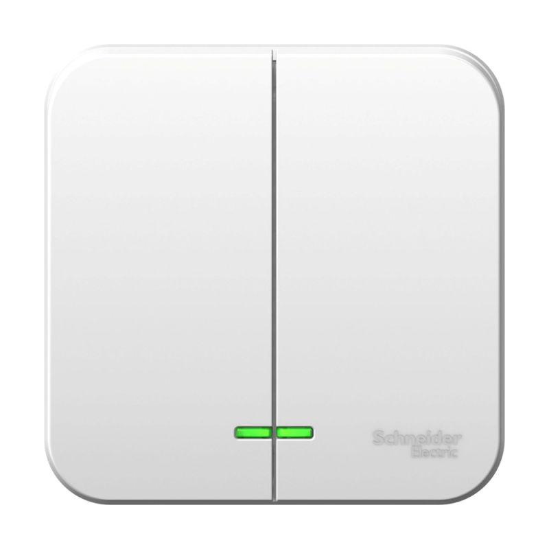 BLNVA105111_2.jpeg Выключатель 2-кл. ОП Blanca 10А IP20 (сх. 5) 250В с подсветкой с изолир. пластиной бел. SE BLNVA105111 — изображение 1