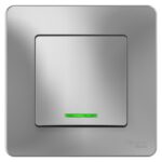 Выключатель 1-кл. СП Blanca 10А IP20 (сх. 1) 250В с подсветкой алюм. SE BLNVS010113 — изображение 2